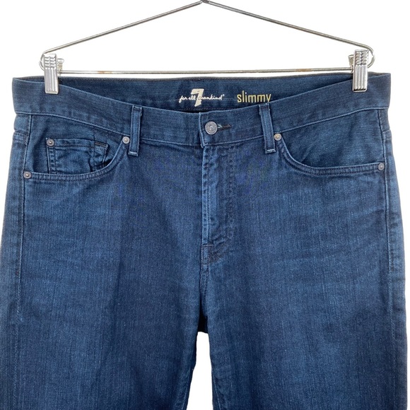 7 For All Mankind Slimmy Men's Dark Wash Jeans Size 36 100% Cotton - Picture 7 of 12